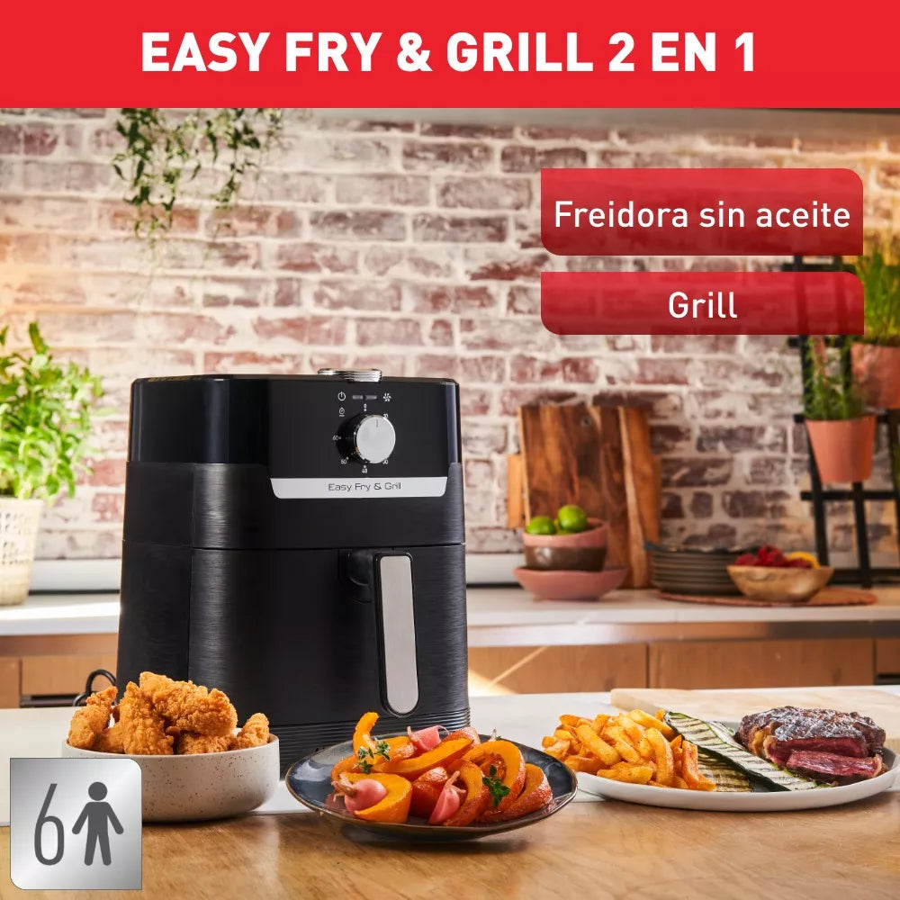 Freidora De Aire Easy Fry & Grill Mecánica Color Negro Moulinex