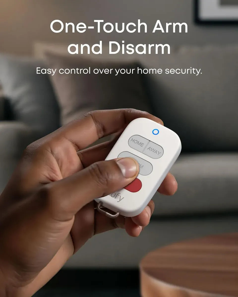 Base de Operaciones Key Fob Eufy E10 | Control Remoto para Armado y Desarmado de Sistema de Seguridad