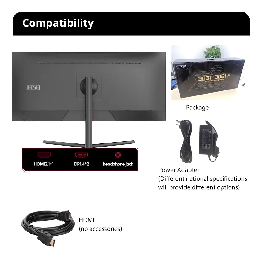 Monitor Gamer Elsa 30 Ultra Wide Wfhd 2k 100hz Pip Y Pbp
