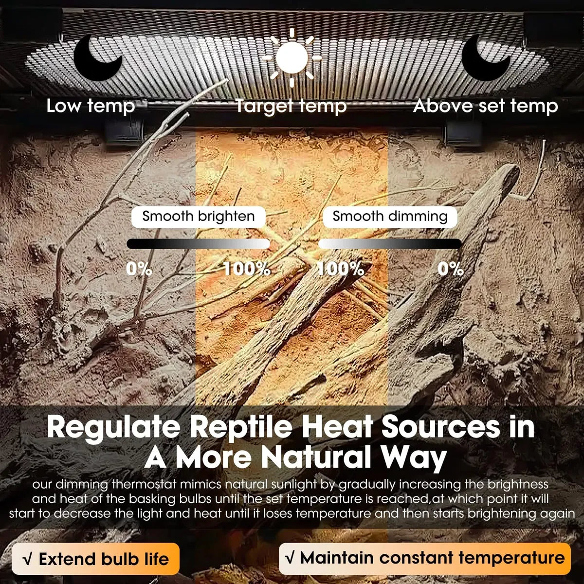 Termostato Regulador de Temperatura Geekoit para Reptiles | Dimming PID | 300 W | Control Digital