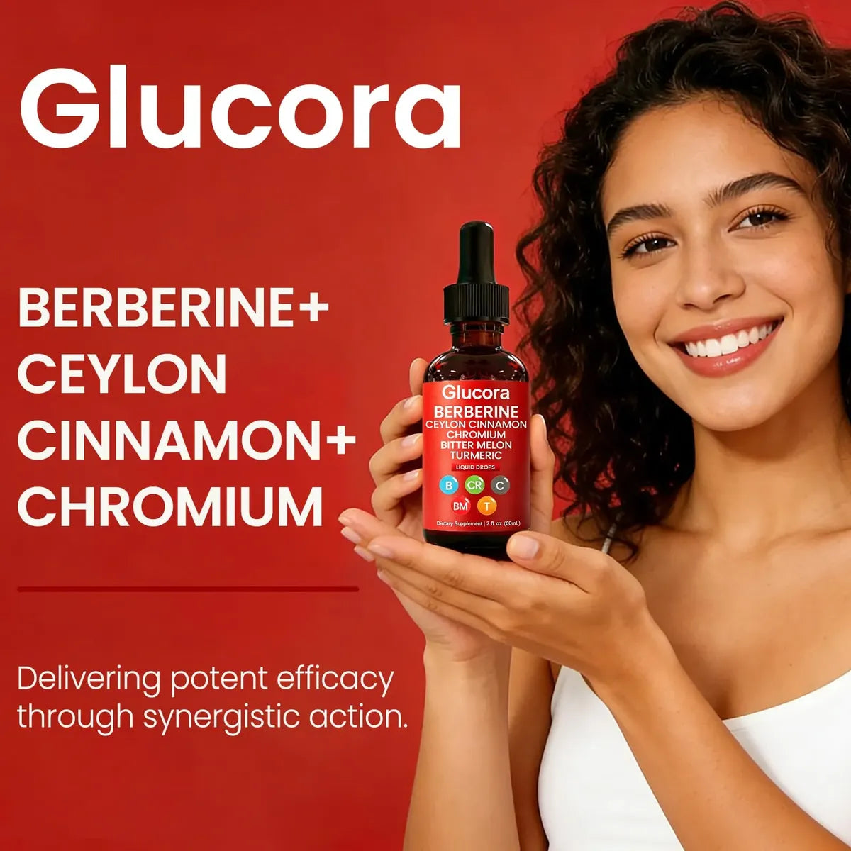 Glucora Berberina Líquida en Gotas 60 ml – Vegana y Sin OGM