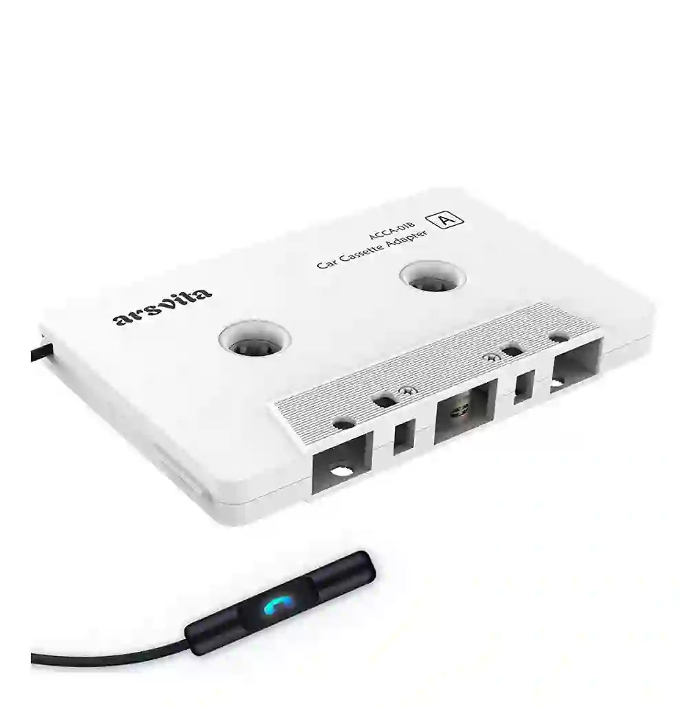 Adaptador Cassette Bluetooth Arsvita para Auto Blanco