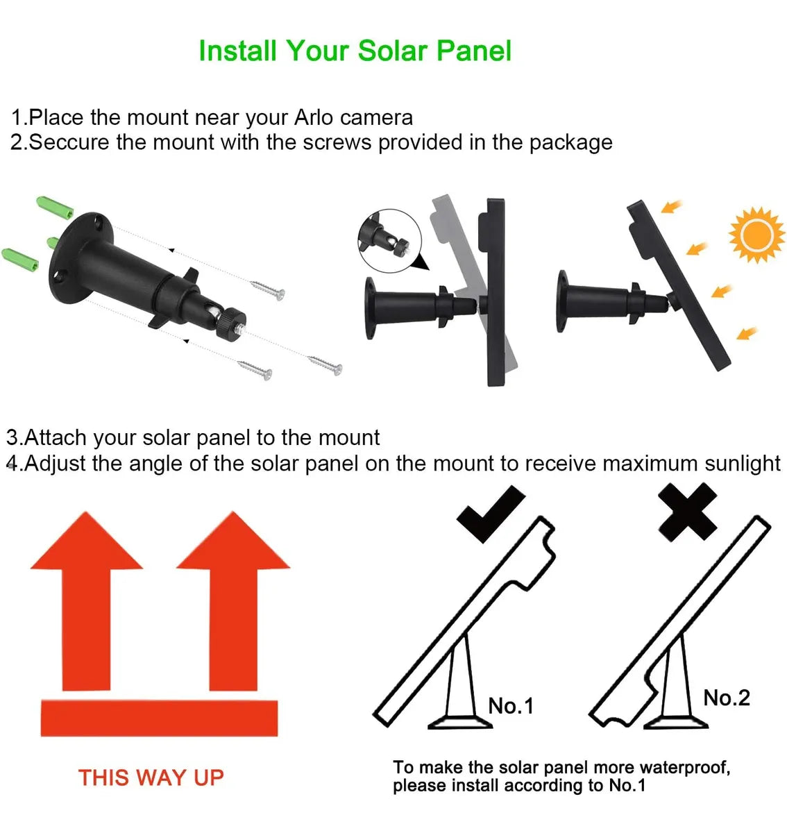 iTODOS El panel solar funciona para Arlo Pro y Arlo Pro 2