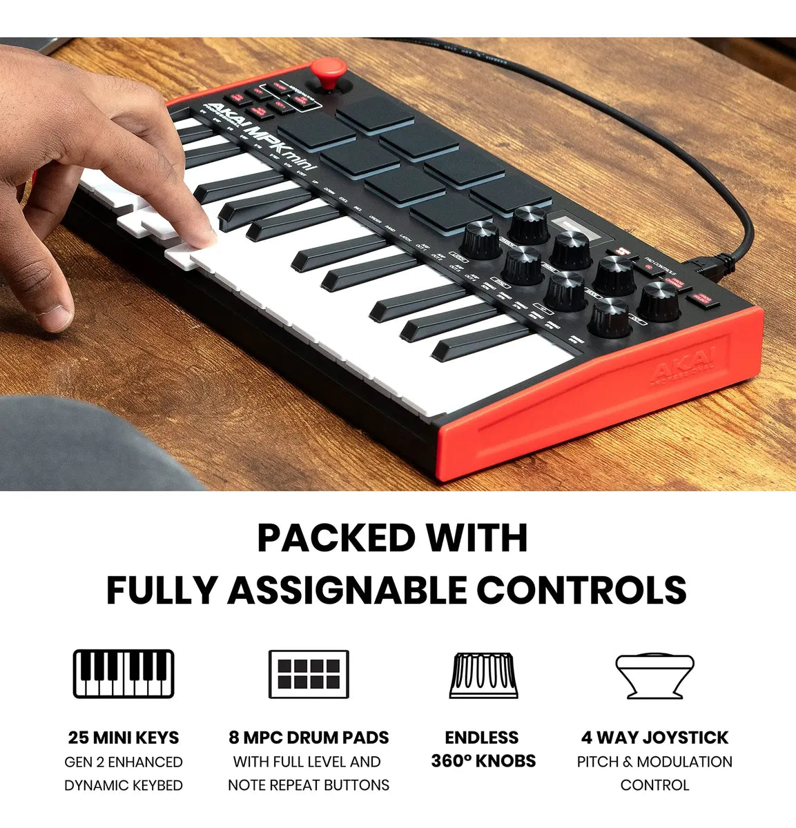 Controlador MIDI USB Akai Professional MPK Mini MK3 25 Teclas Negro