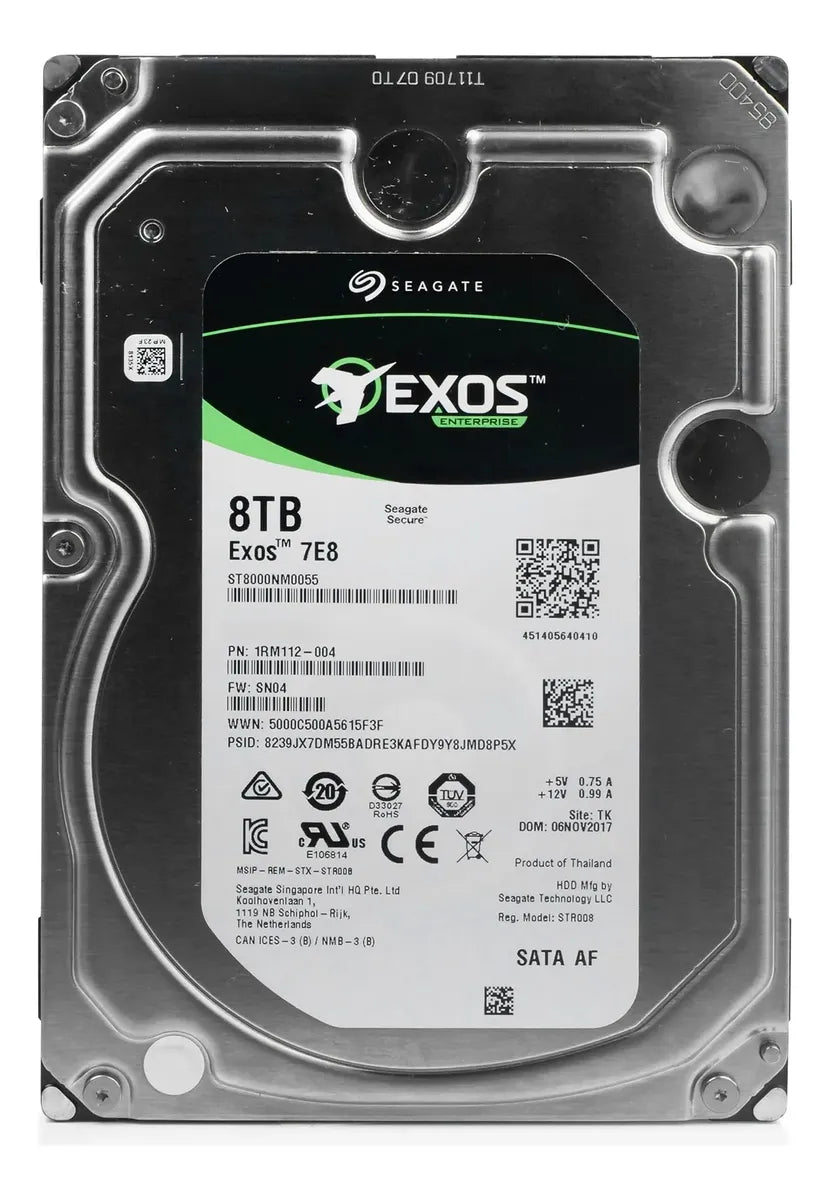 Disco Duro Seagate Exos 7E8 8TB Enterprise 3.5" SATA 6Gb/s 7200 RPM | Open Box