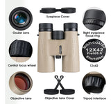 Binoculares YUANZIMOO 12x42 HD de Alta Potencia con Adaptador para Smartphone
