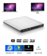 Grabadora Dvd, Lector De Cd Externo Usb 3.0+ Type C Quemado Blanco