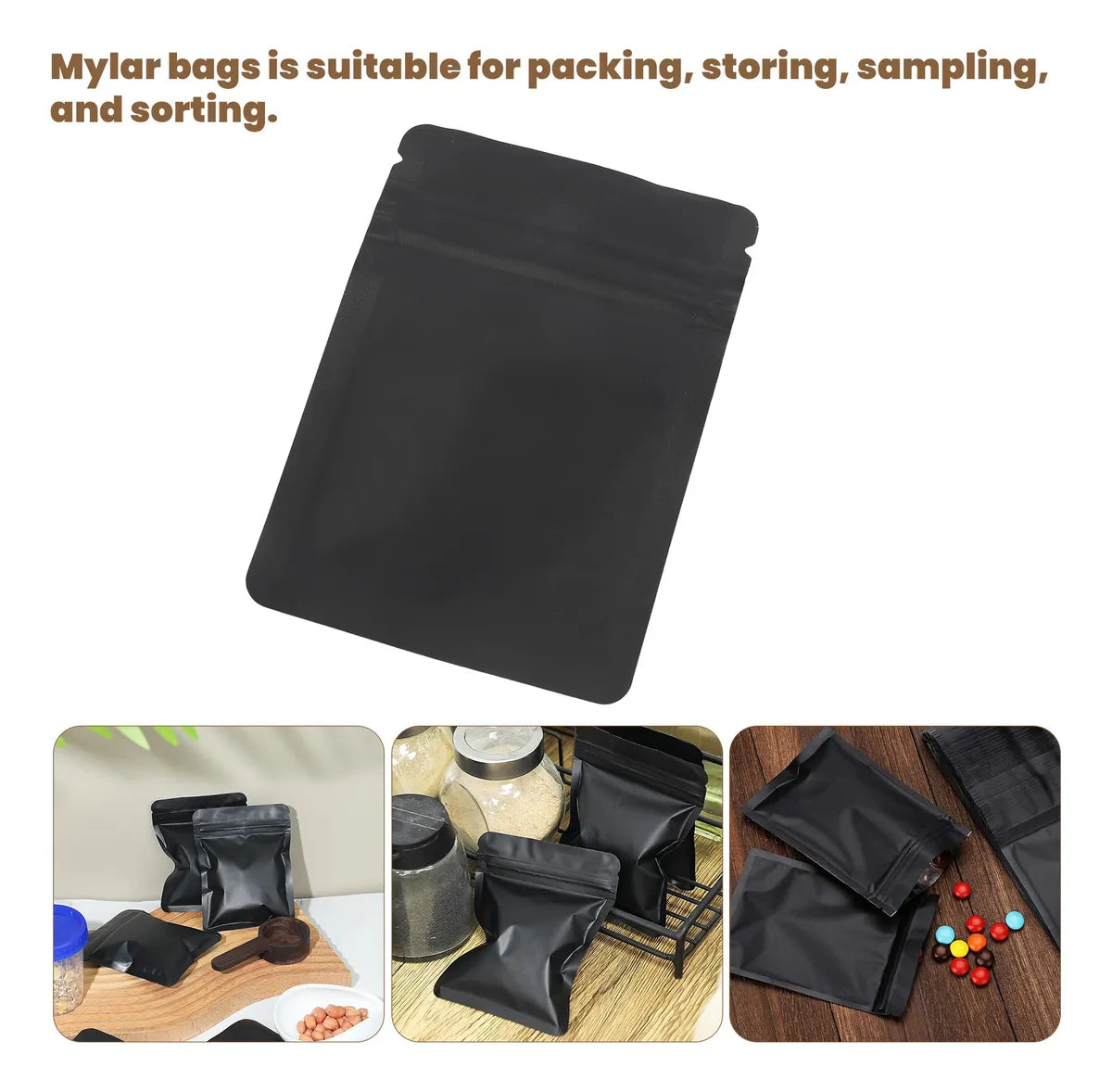 Paquete De 100 Bolsas A Prueba De Olores, Bolsas De Mylar
