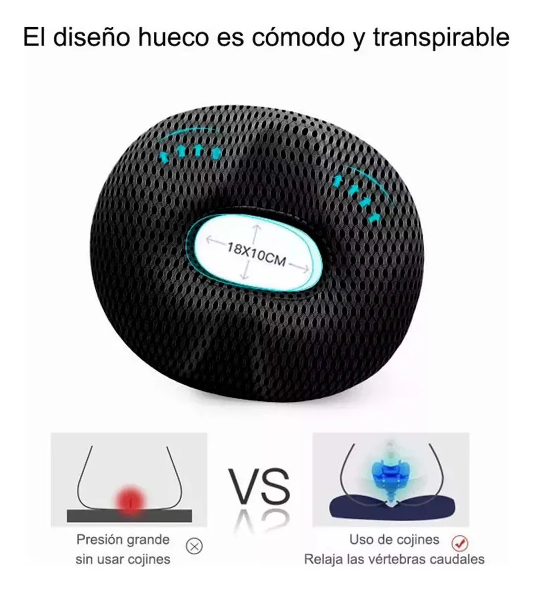 Dona Ortopédica Para Hemorroides Y Coxis Grande Almoada 44cm