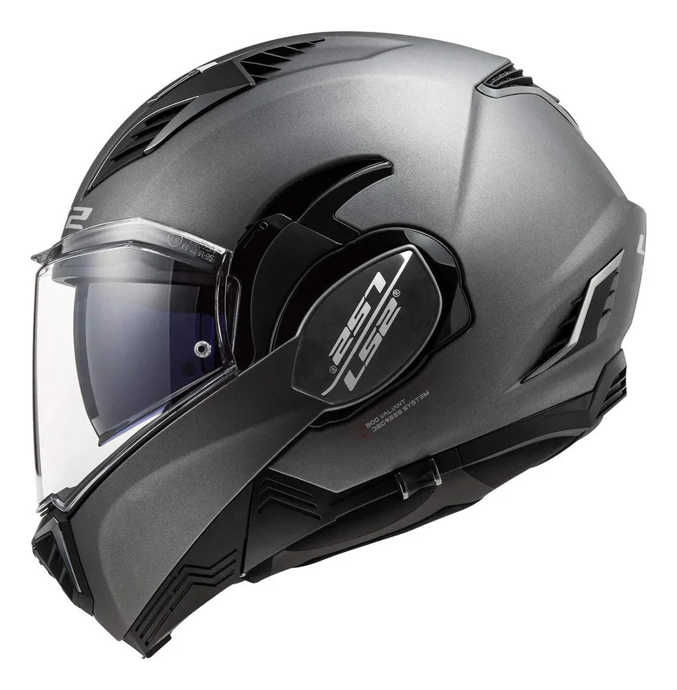 Casco Ls2 Valiant Ii Modular De Titanio Mate, Tamaño XS