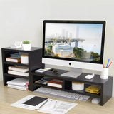 Soporte Monitor Con Estante Almacenamiento De 3 Niveles