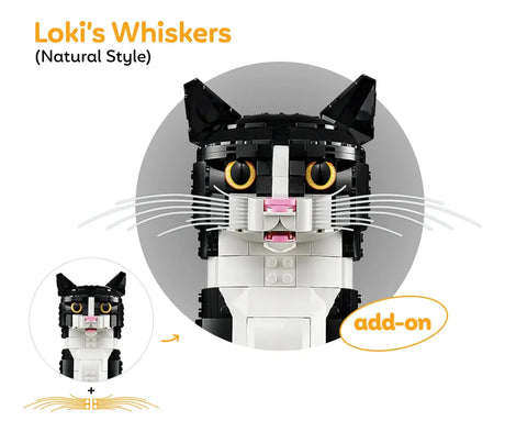 Bigotes para Lego Ideas 21349 Gato esmoquin (paquete de 6, 3 sets)
