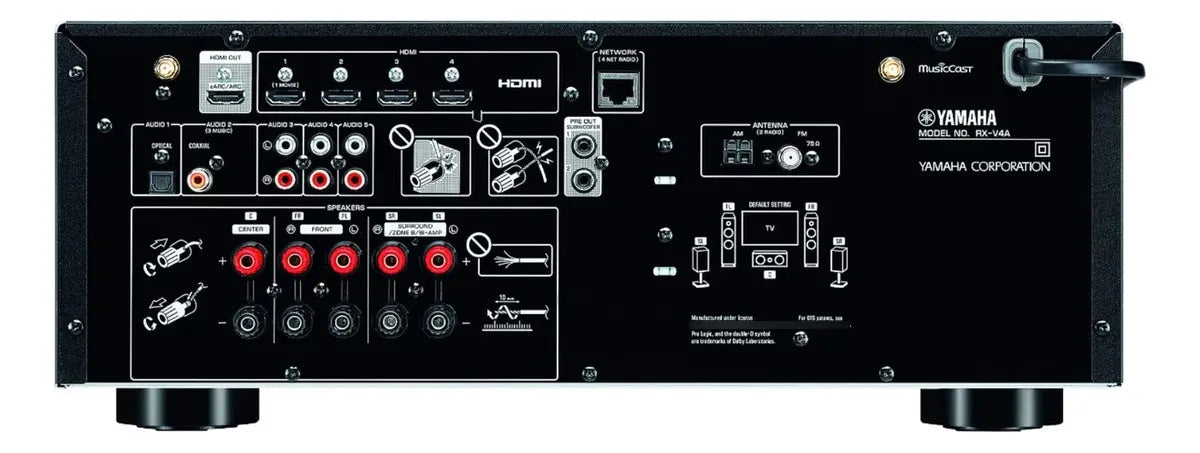 Receptor AV Yamaha RX-V4A 5.2 Canales 8K HDMI Dolby Vision