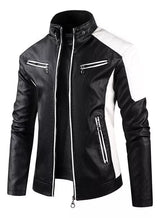 Chaqueta De Eco-Cuero De Moto Casual De Invierno Para Hombre