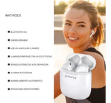 Audífonos Aiwa Inalámbricos In-ear Bluetooth 5.0 Aw-twsd1 Color Blanco