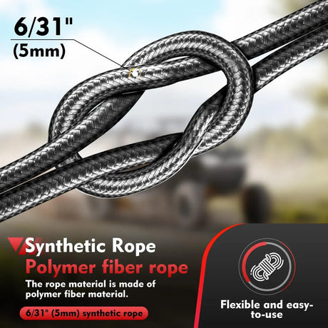 Winche Portátil Lonsge para Taladro 1.000 lb con Cuerda Sintética de 12,2 m