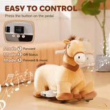 Qaba Caballito Eléctrico para Niños 6V con Música – Marrón