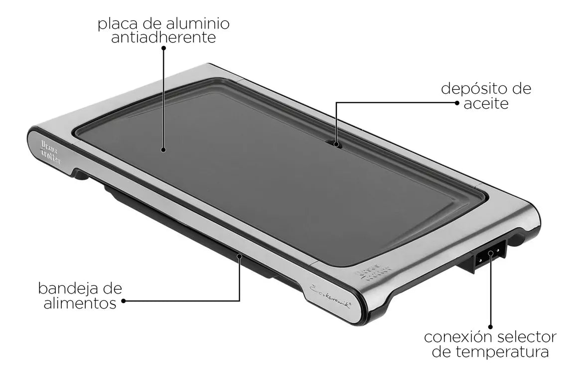 Parrilla Eléctrica Ursus Trotter Ecokeramik Ceramic 2000 W Color Gris