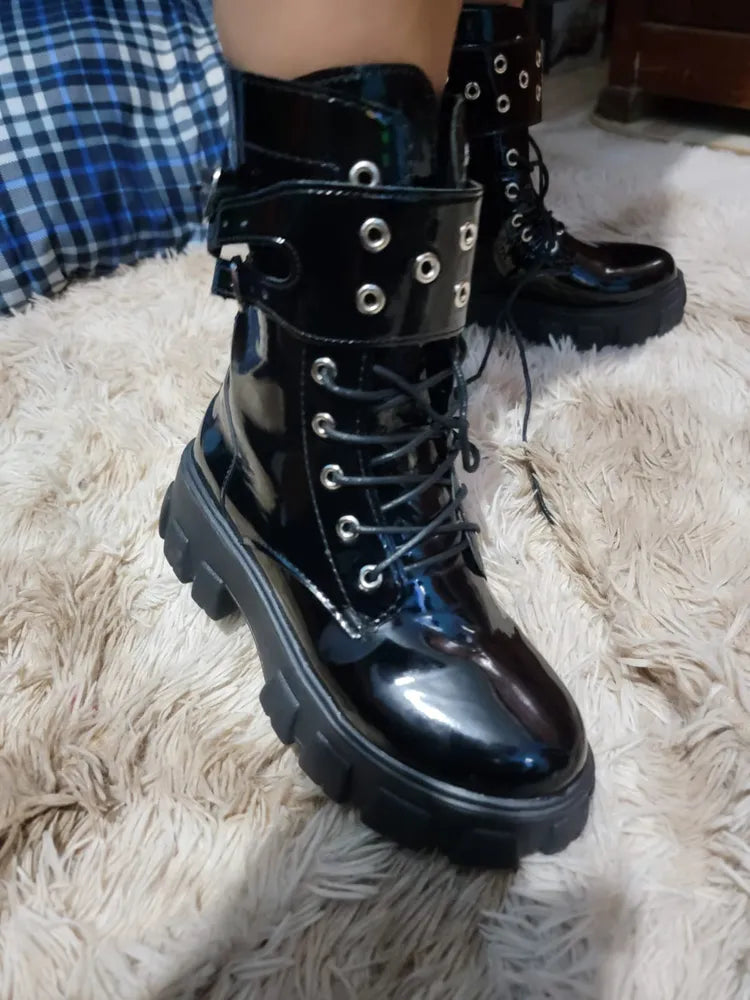 Botas Impermeables De Plataforma Con Cremallera Para Mujer