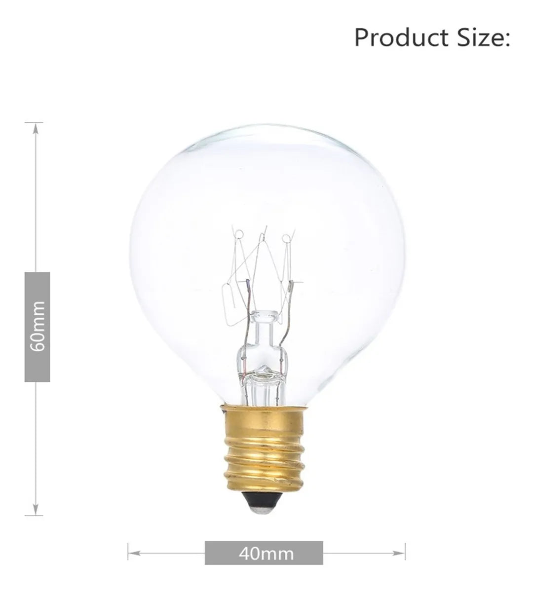 Bombilla Incandescente De Tungsteno Globe 25 Unidades