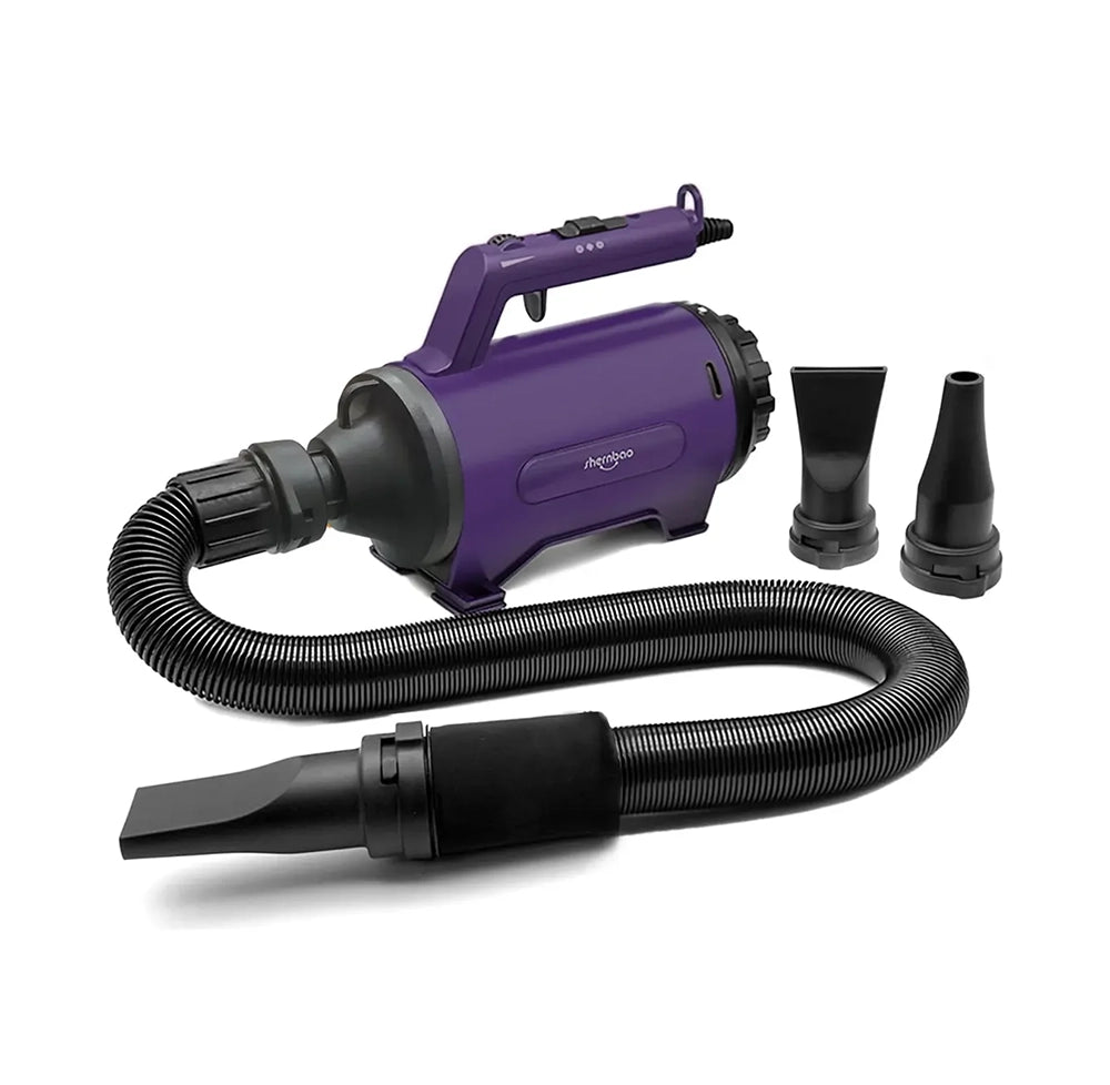 Secador Profesional para Mascotas SHERNBAO High Velocity Purple | Secadora de Aire Forzado para Grooming | 2200W | 110V