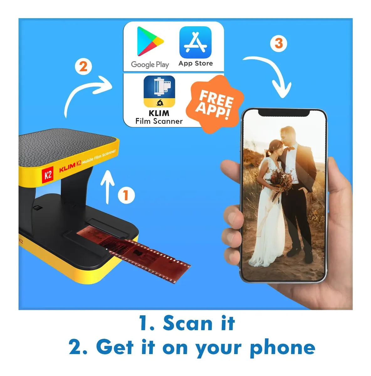 Escáner de Películas KLIM K2 Mobile 35mm | Digitaliza Negativos y Diapositivas con tu Smartphone