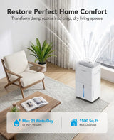 Deshumidificador Portátil PLUSCENT VG270 21 Pintas / 1500 ft² – 160W, 120V
