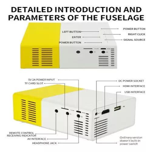 Proyector Mini Portatil Led Hdmi Vga Usb Sd Rca Parlante Pro
