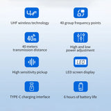 Micrófono Inalámbrico De Diadema Con Pantalla De Visualización