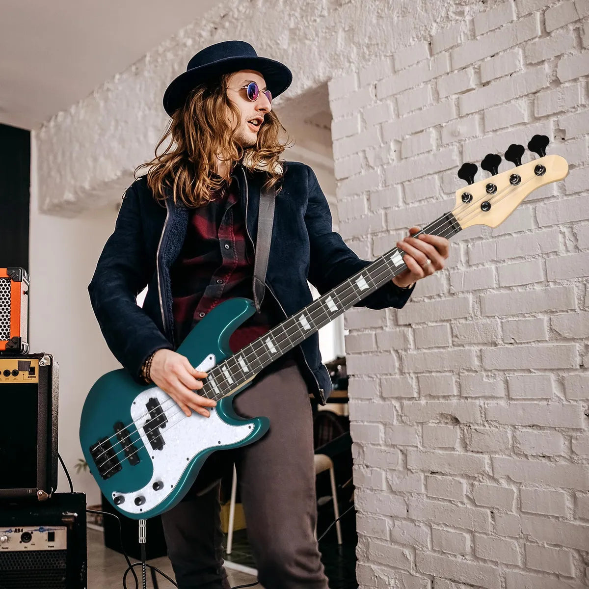 Bajo eléctrico Ktaxon estilo Pb de tamaño completo con amplificador de 20 W