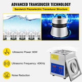 Limpiador Ultrasónico Digital VEVOR 2L 40 kHz – 120V