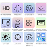 Cámara Ptz Tongveo Con Zoom Óptico 3x 1080p 60 Fps Hdmi Usb