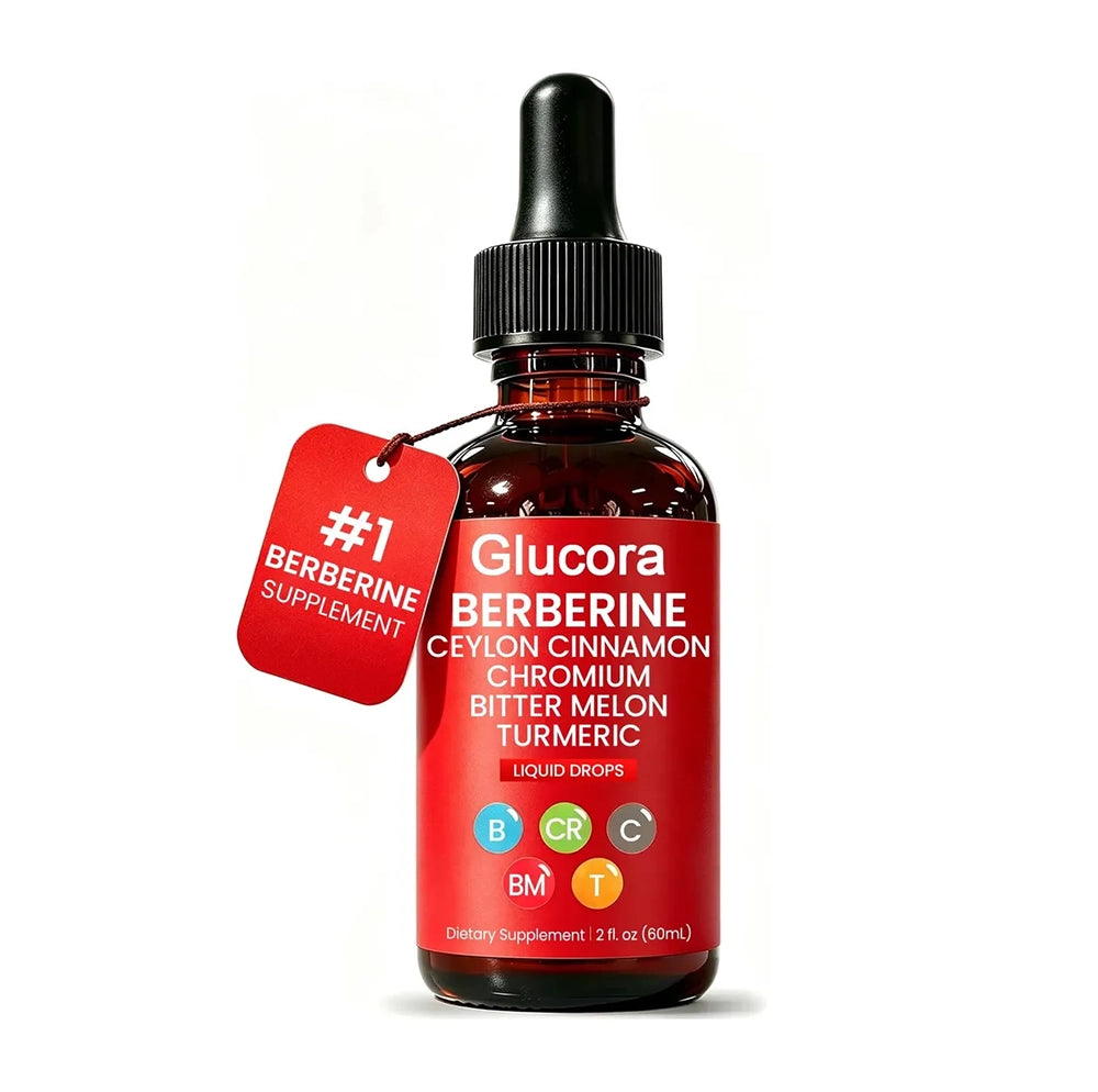 Glucora Berberina Líquida en Gotas 60 ml – Vegana y Sin OGM