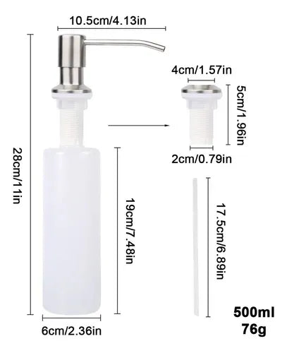 Dispensador Jabón Lavaplato Llave Fregadero