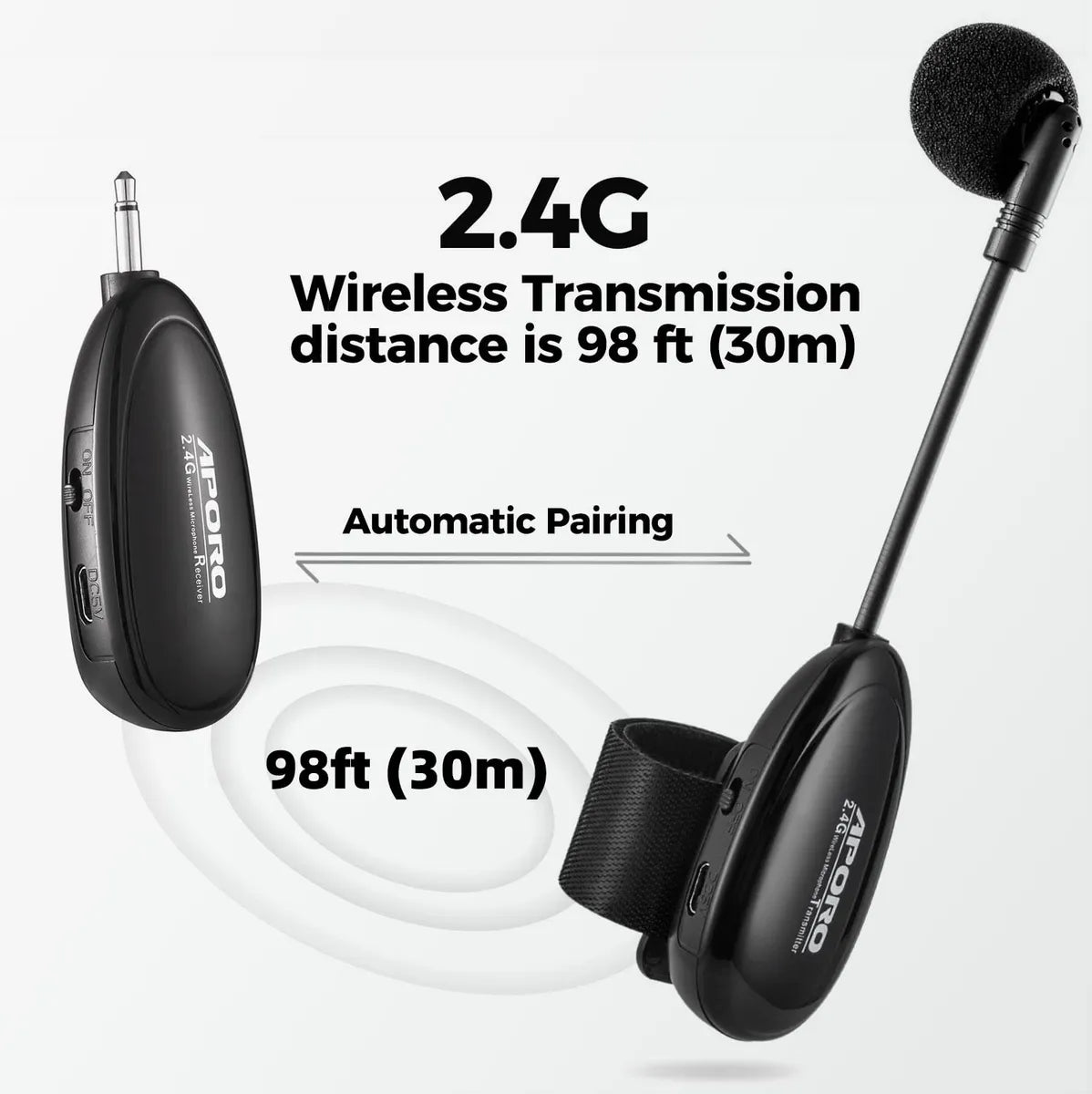 Micrófono Inalámbrico 2.4g Para Flauta Mmg APORO 2.4G