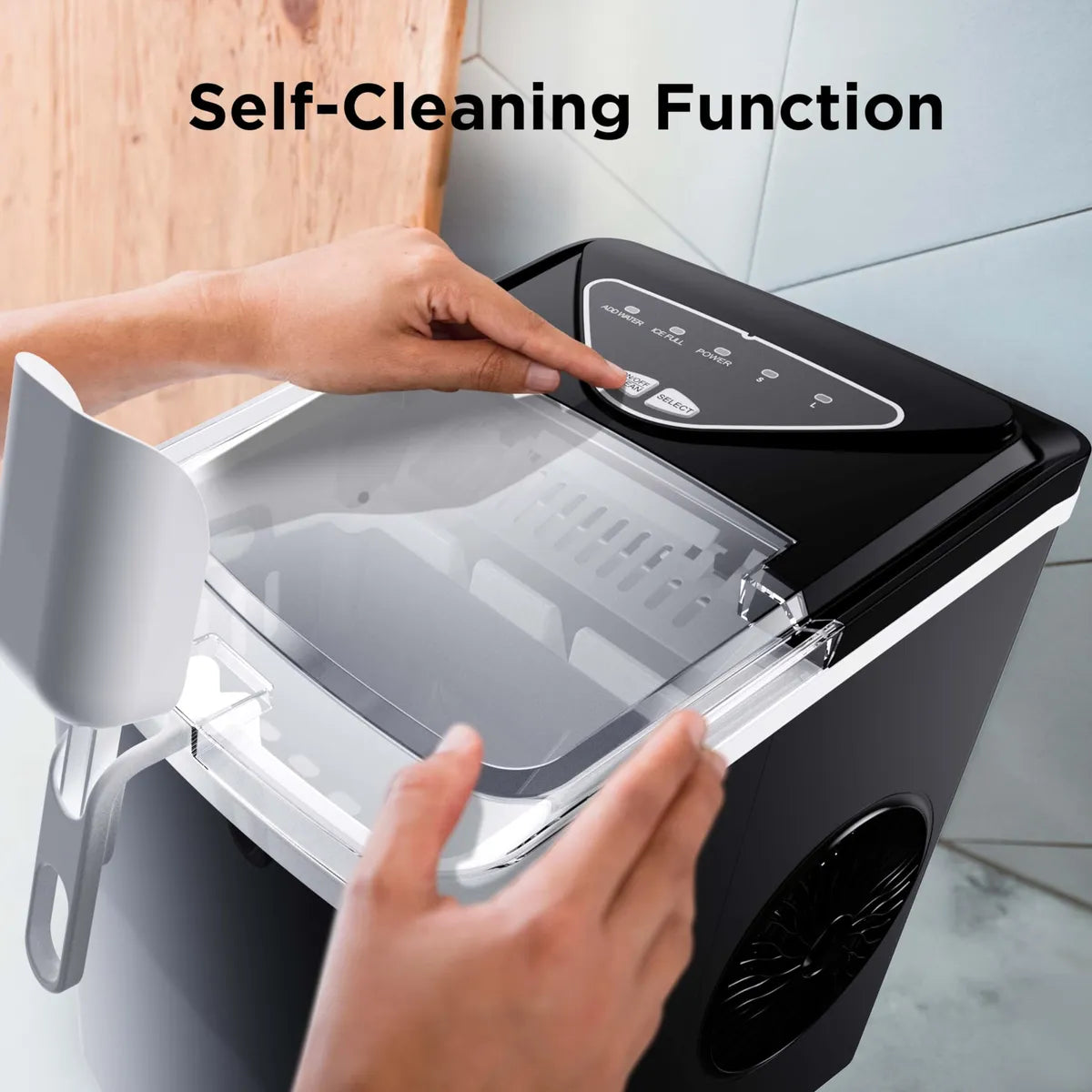 Máquina De Hielo De Encimera Silonn 26 Kg/24 H, 9 Cubitos