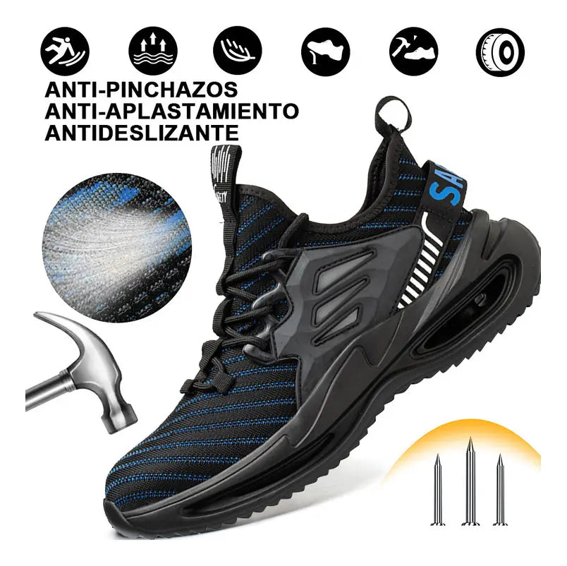 Zapatillas de Seguridad Industrial con Plataforma Air | Puntera de Acero | Antipinchazos