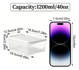 Organizador Refrigerador 8 Contenedores Herméticos 1200ml Blanco