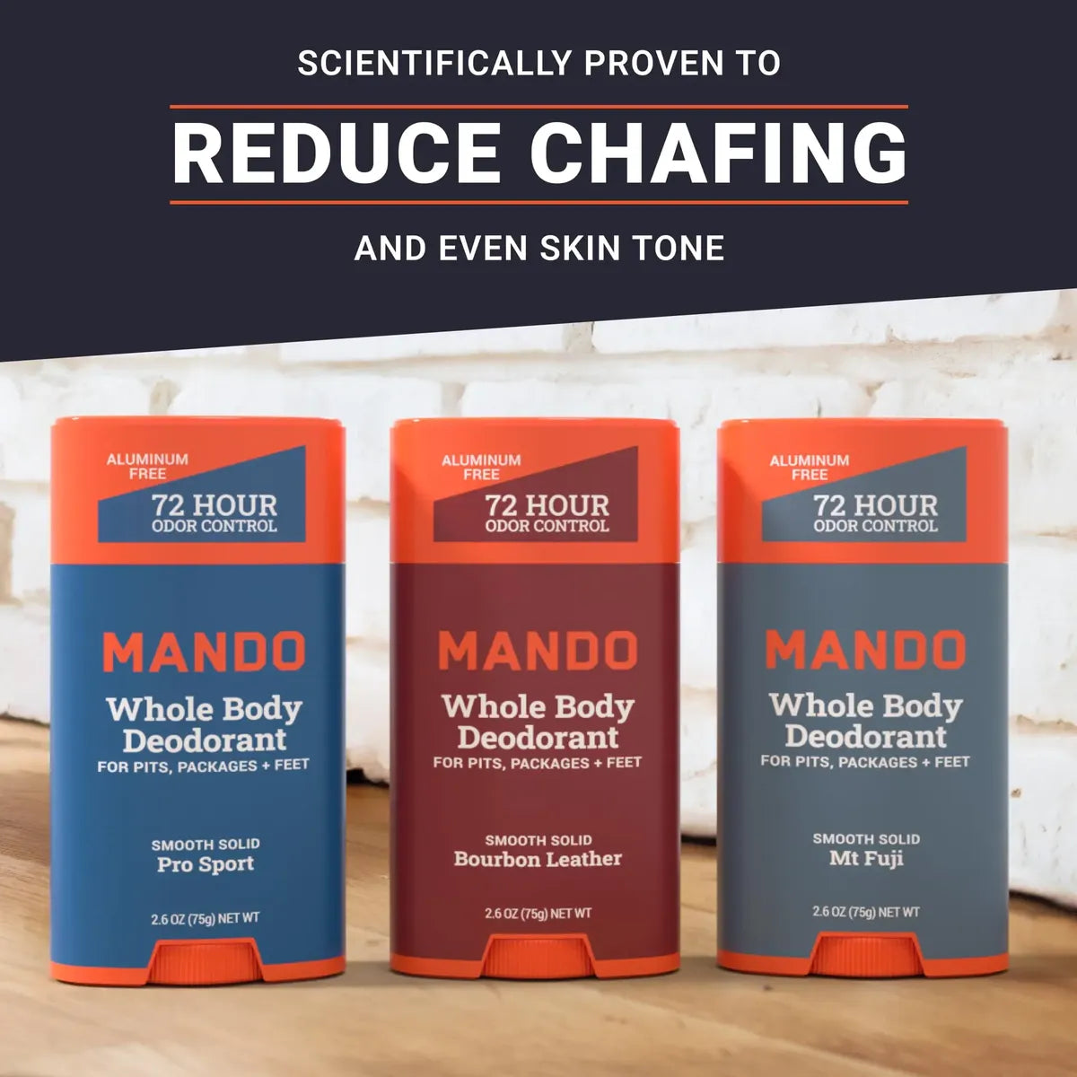Desodorante Mando Whole Body For Men 72H Odor Control Pack x3 | Control de Olor Corporal Completo