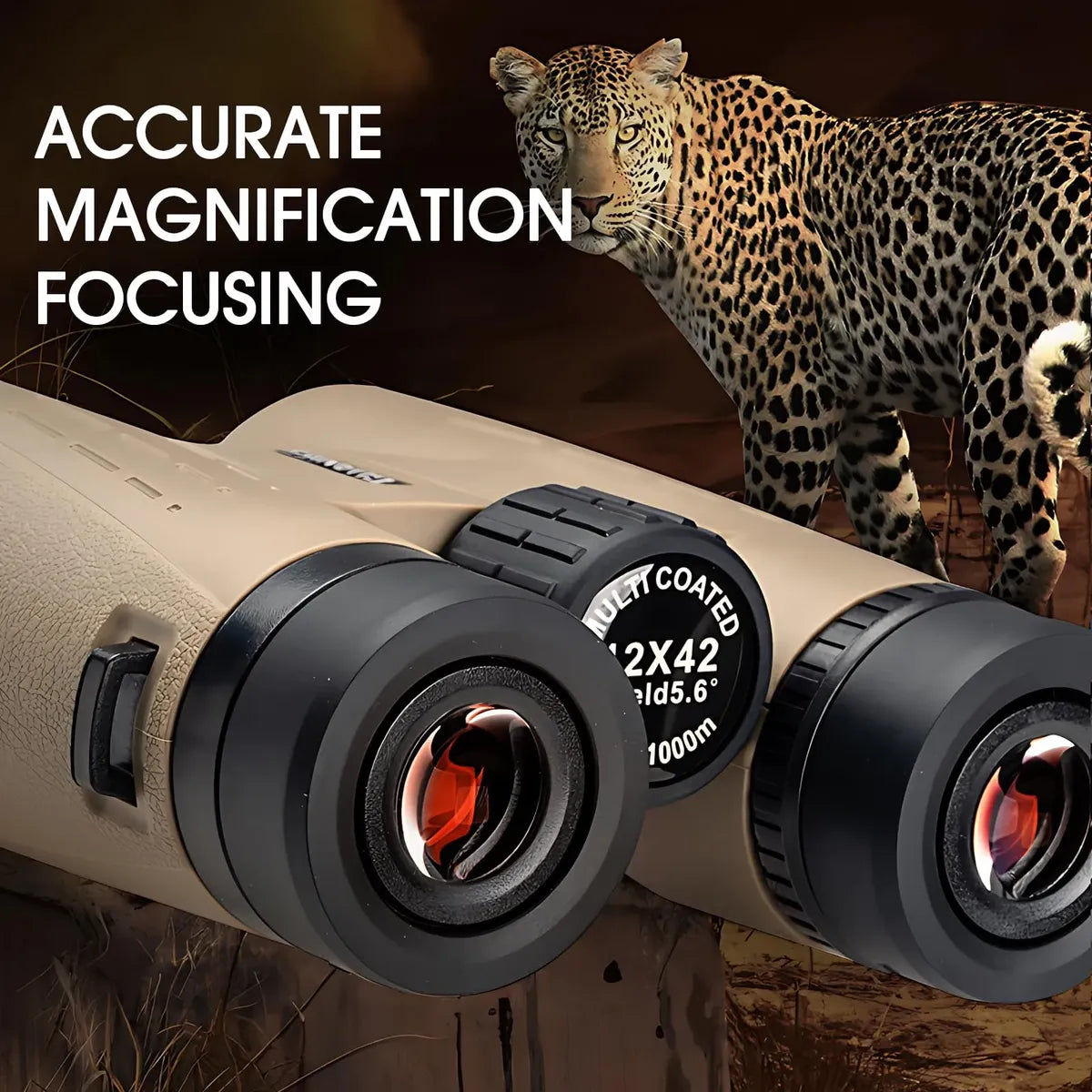 Binoculares YUANZIMOO 12x42 HD de Alta Potencia con Adaptador para Smartphone