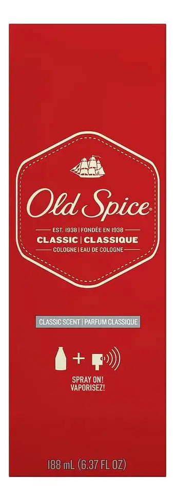 Colonia Old Spice Classic Original Spray 188 ml – Importada de Estados Unidos