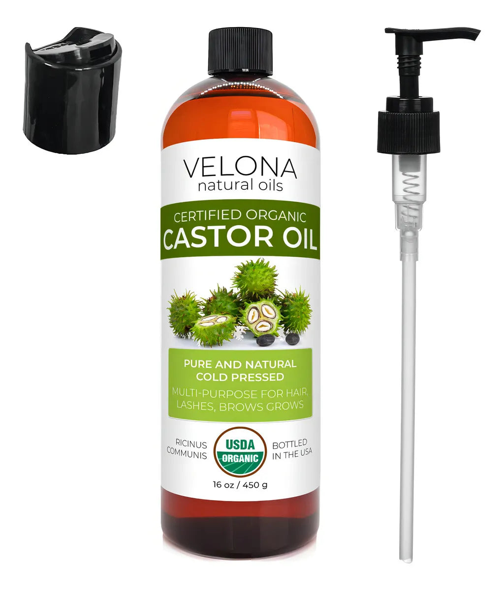 Aceite de ricino orgánico certificado por la USDA Velona, 473 ml