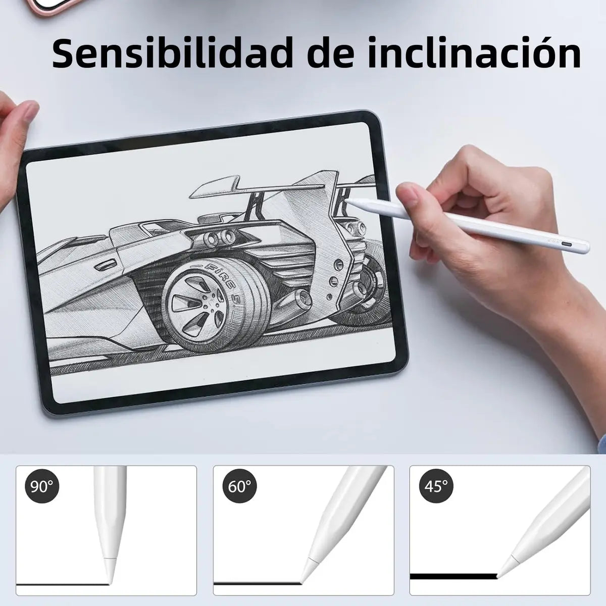 Lápiz Óptico Stylus Pen Bakeway para iPad 2018-2025 Rechazo Palma USB-C
