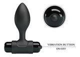 Tapón anal de silicona supersuave y aterciopelado con vibrador