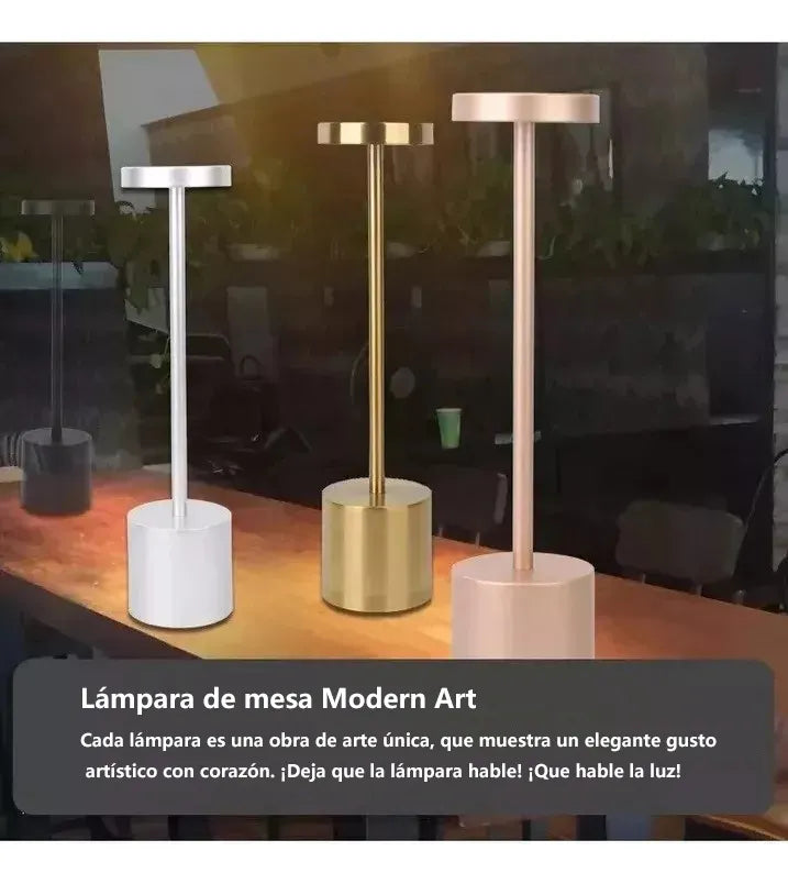 Lámpara De Mesa Recargable / lámpara Inalámbrica Color Oro
