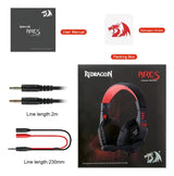Auriculares Audifonos gamer Redragon Gamer Ares H120 negro y rojo