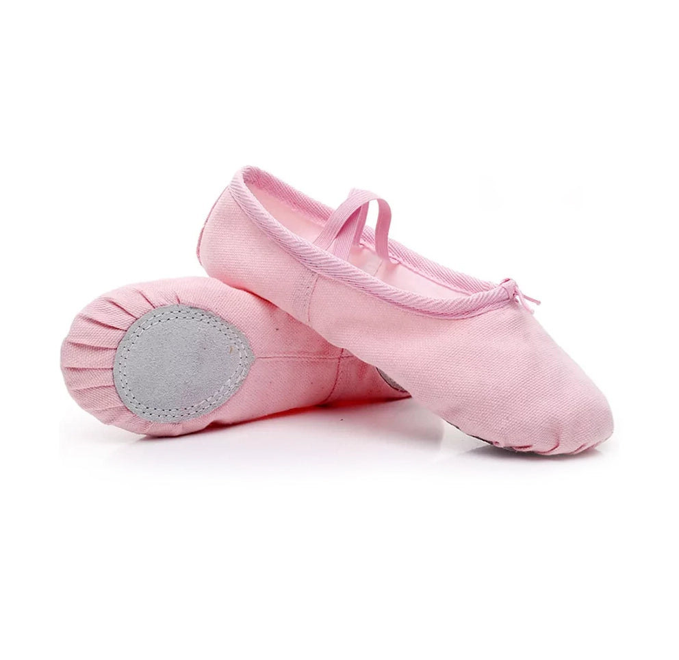 Zapatillas Media Punta Lona Y Gamuza Ballet Niña,yoga