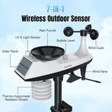 Raddy VP7 Wi-Fi 15 en 1 – Estación Meteorológica con Pantalla de 7,4" y Sensor Exterior