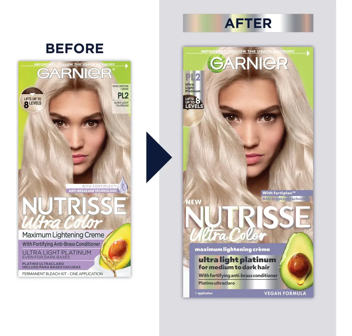 Garnier Nutrisse Ultra Color PL2 Ultra Light Platinum – Kit Aclarante