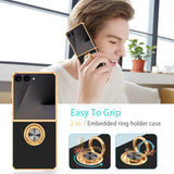 Funda Fingic para Samsung Galaxy Z Flip7 5G con Anillo Giratorio 360° – TPU Antigolpes